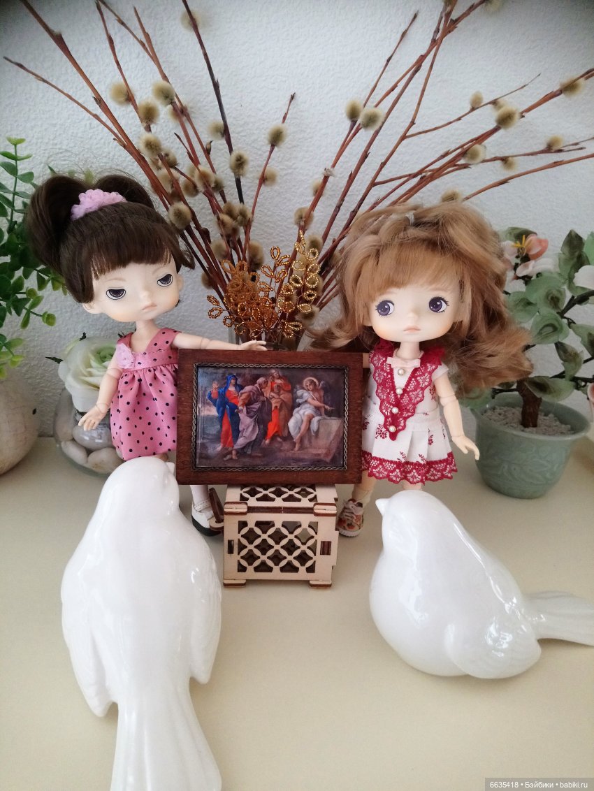 А ПТИЦЫ СЛУШАЛИ РАССКАЗ… — Пасхальные открытки и куклы: поздравления (фото 6)