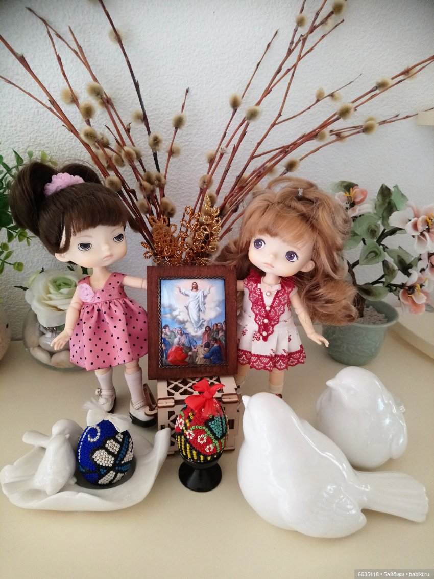 А ПТИЦЫ СЛУШАЛИ РАССКАЗ… — Пасхальные открытки и куклы: поздравления