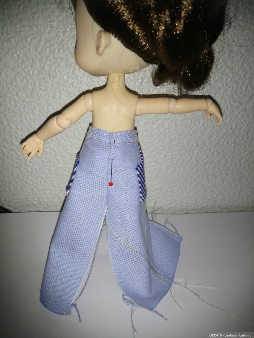 МК «Шьём облегающие брючки с поясом для кукол»