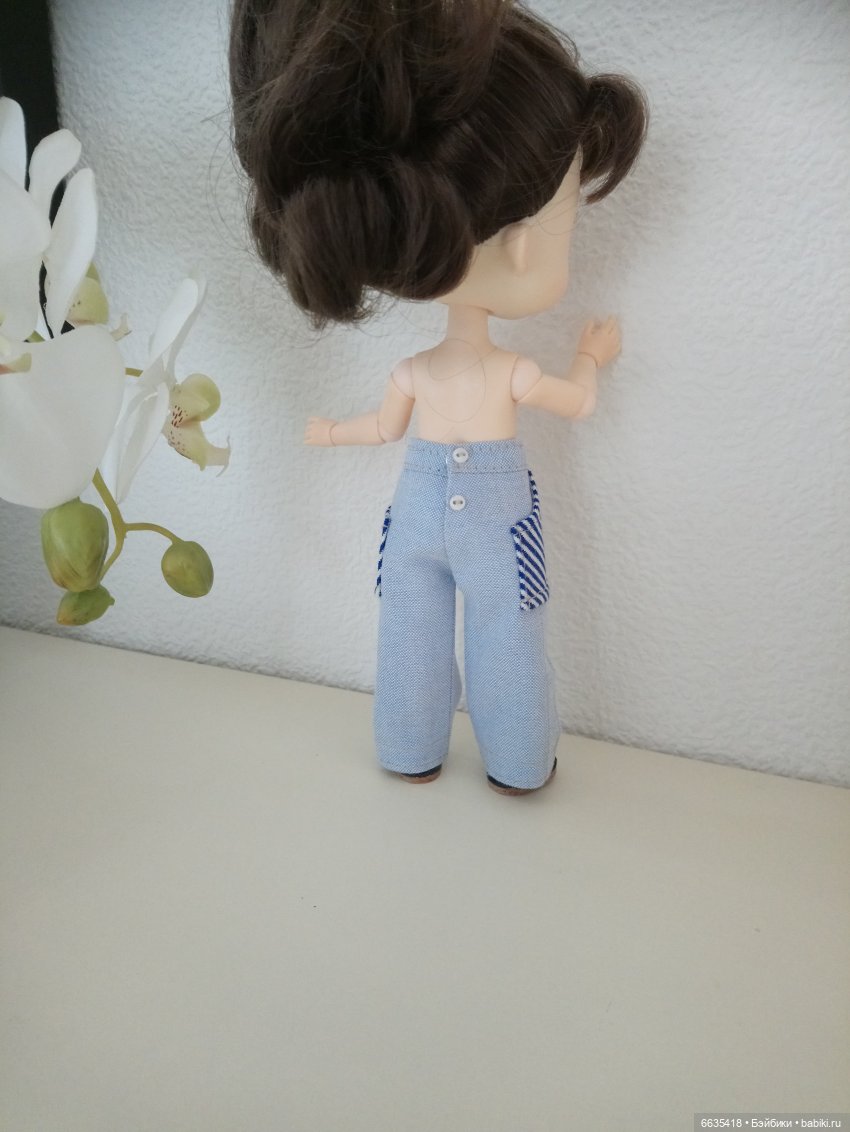 МК «Шьём облегающие брючки с поясом для кукол»