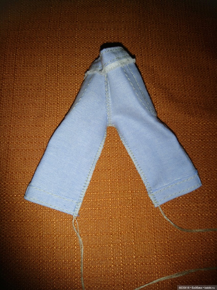 МК «Шьём облегающие брючки с поясом для кукол»