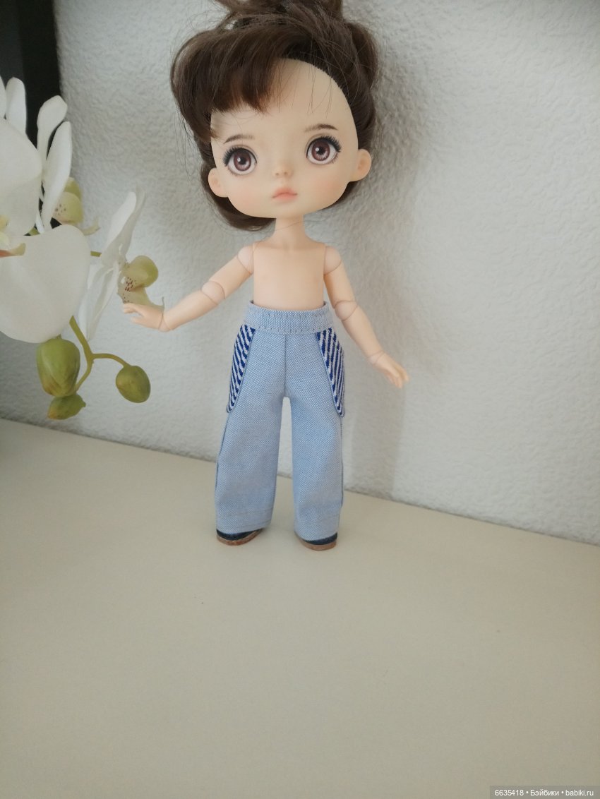 МК «Шьём облегающие брючки с поясом для кукол»