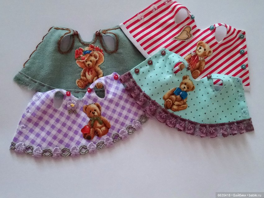 Цельнокроенные сарафанчики, сшитые по МК «Цельнокроенный сарафанчик для кукол или Как рождается выкройка» (фото 3)
