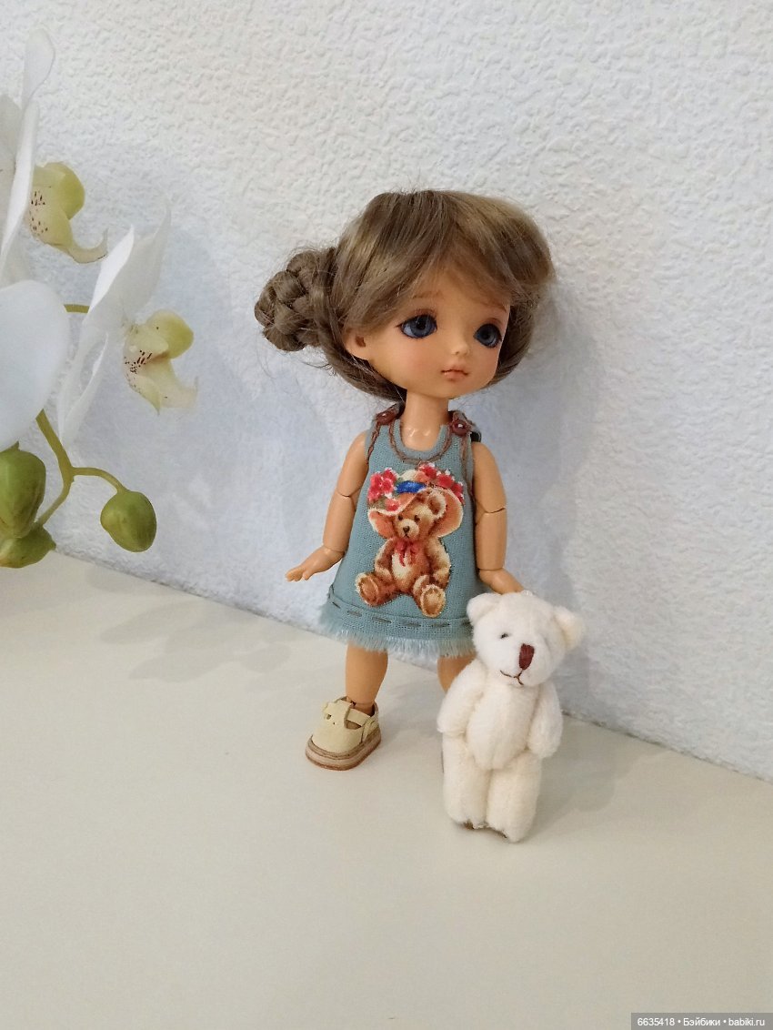 Выкройки цельнокроенного сарафанчика для кукол ростом 16-17 см (фото 3)