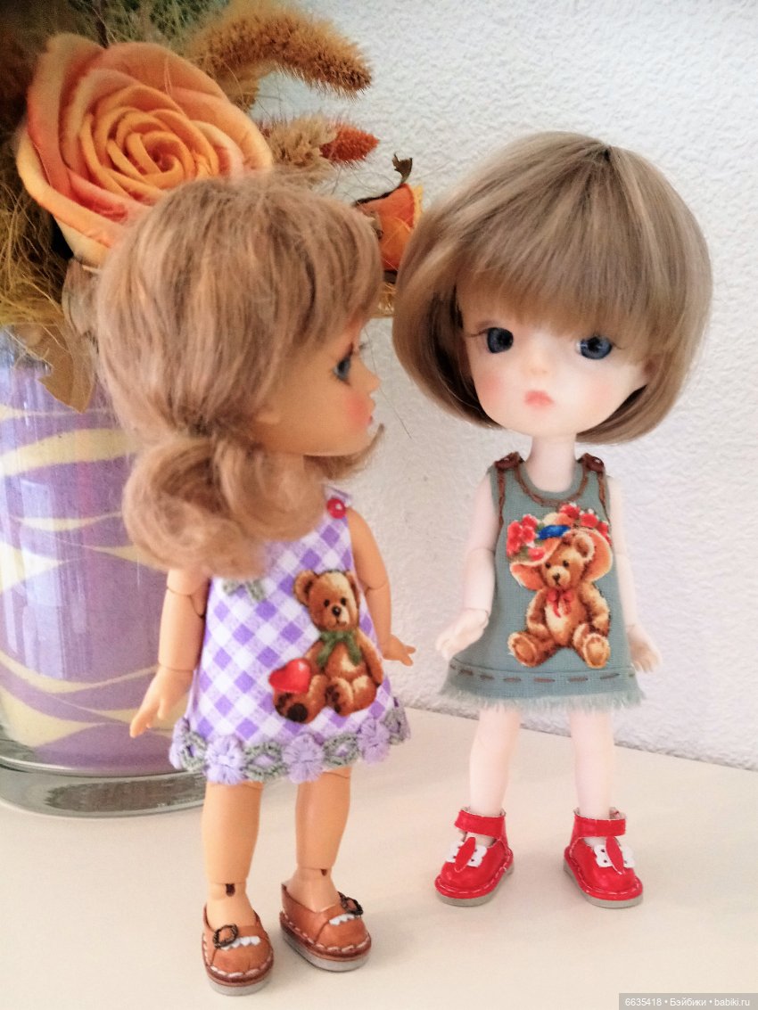 Цельнокроенные сарафанчики, сшитые по МК «Цельнокроенный сарафанчик для кукол или Как рождается выкройка» (фото 7)