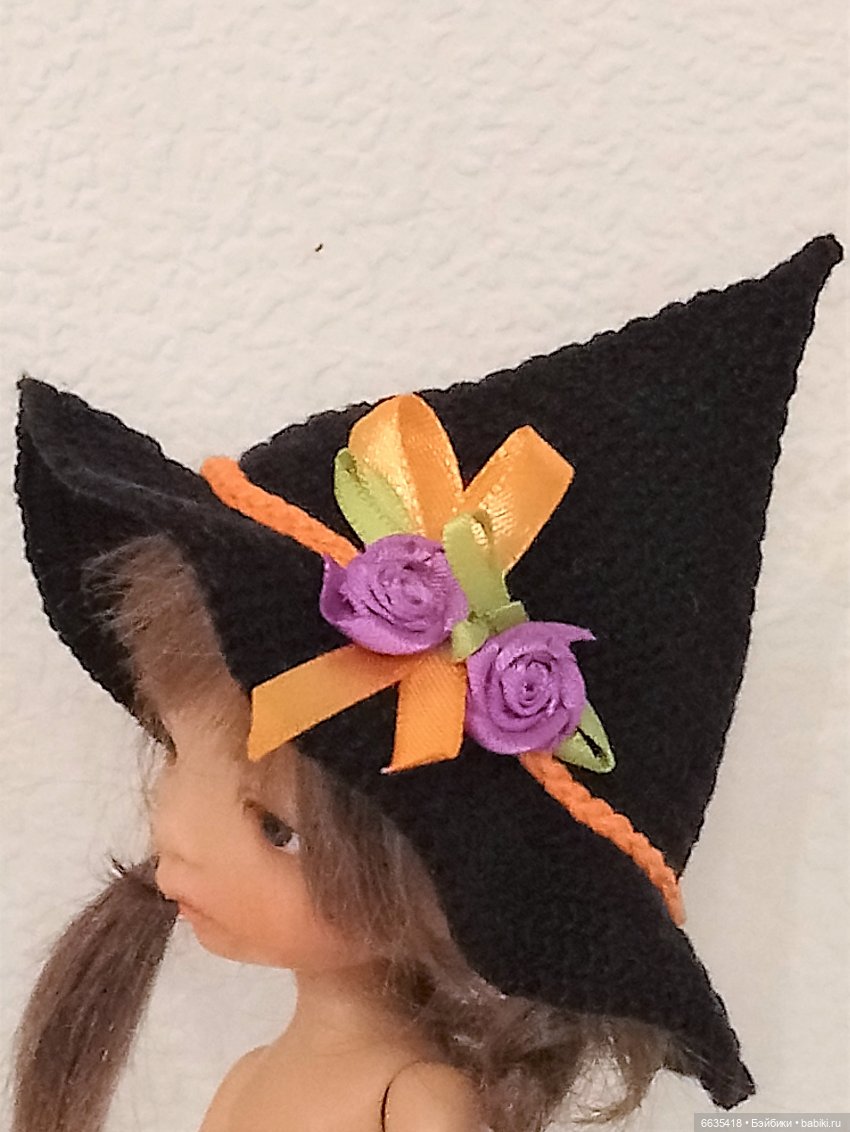 МК «Шляпка с тульей конусом для куклы с окружностью головы 16 см» (фото 4)