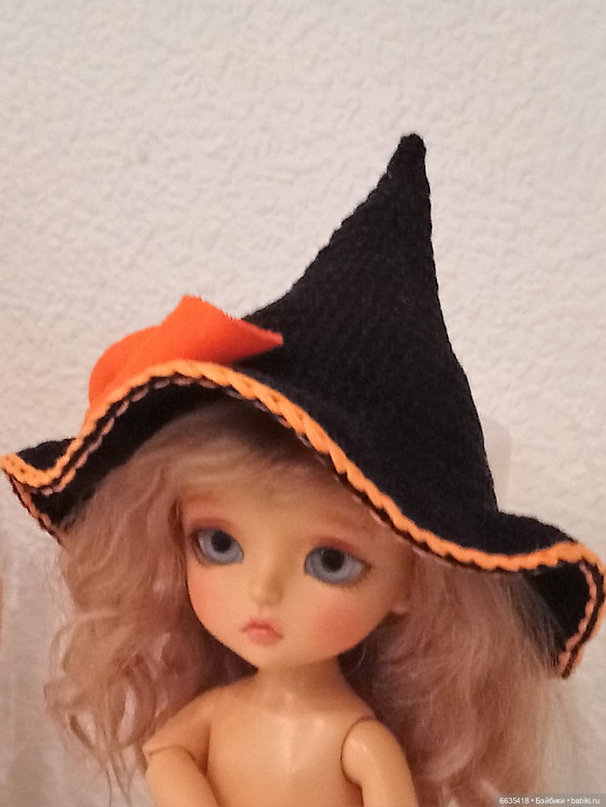 МК «Шляпка с тульей конусом для куклы с окружностью головы 14-15 см» (фото 4)