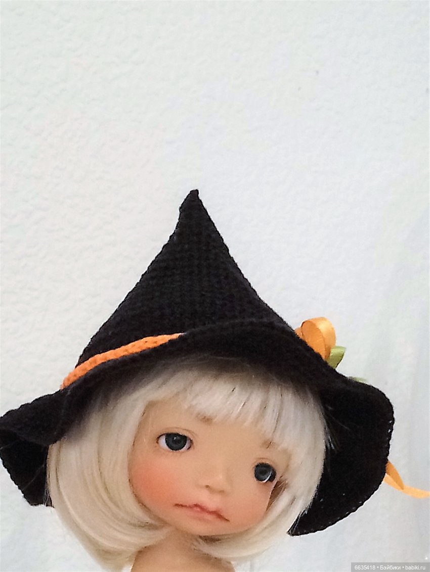 МК «Шляпка с тульей конусом для куклы с окружностью головы 16 см» (фото 6)