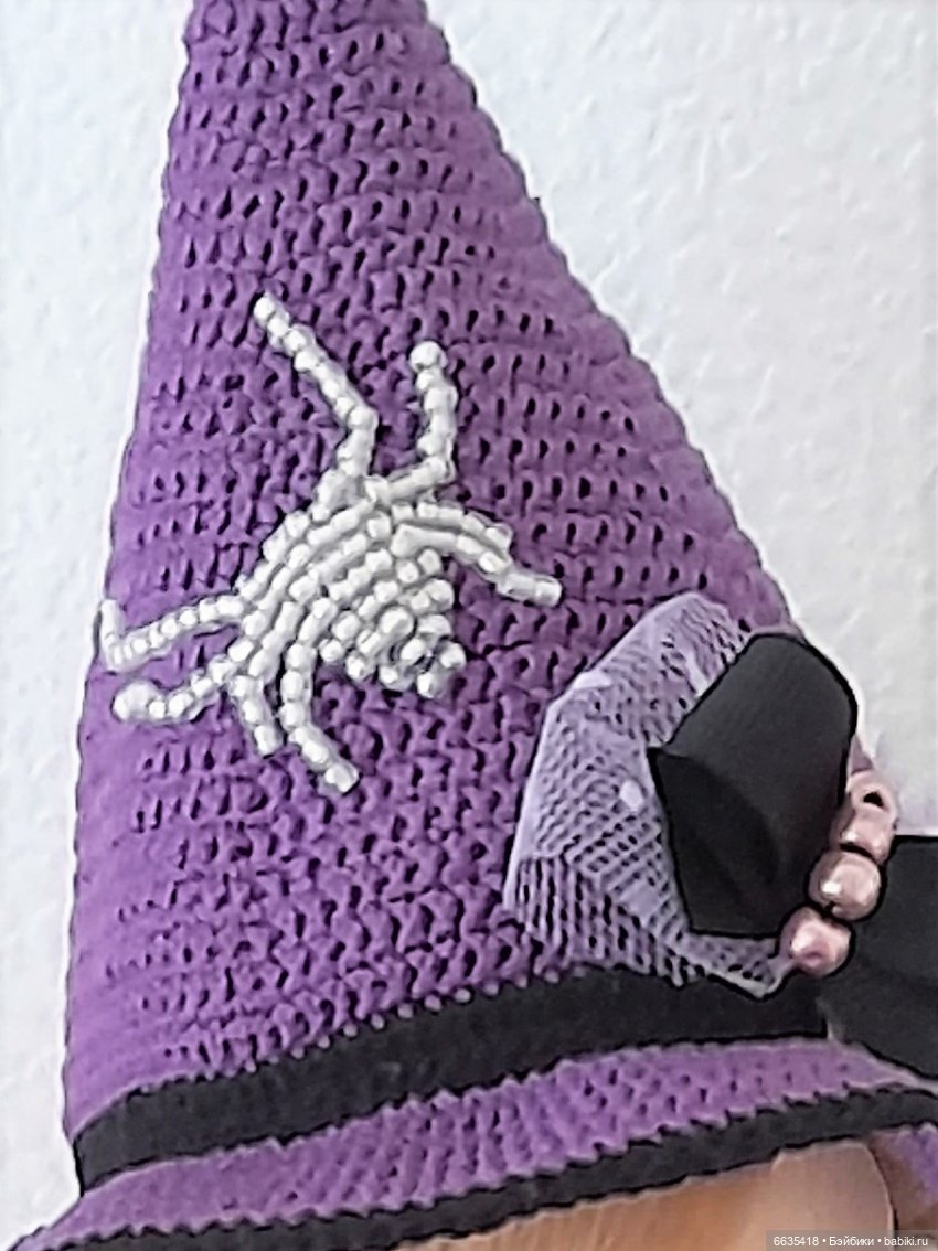 МК «Шляпка с тульей конусом для куклы с окружностью головы 18 см». Шляпка представлена на кукле Xiaomi Monst ростом 20 см