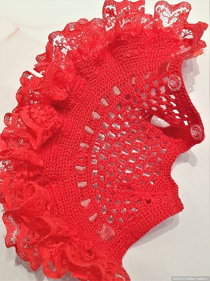 МК «Вязаное платье с кружевной юбочкой для куклы» | Бэйбики МК «Вязаное платье с кружевной юбочкой для куклы» (фото 5)