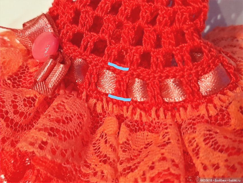 МК «Вязаное платье с кружевной юбочкой для куклы» | Бэйбики МК «Вязаное платье с кружевной юбочкой для куклы»