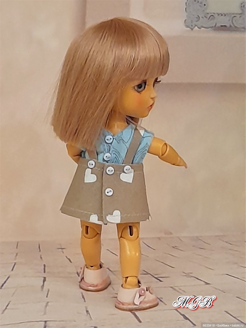 МК «Шьём сарафанчик на кукол ростом 16 см» (фото 3)