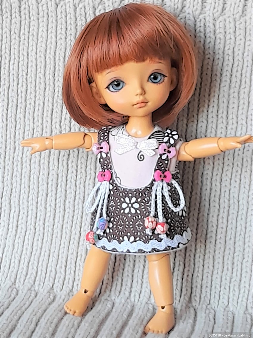 МК «Шьём сарафанчик на кукол ростом 16 см» (фото 4)