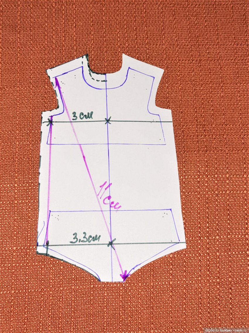 МК «Ещё один способ конструирования выкройки боди для куклы любого формата» (фото 6)