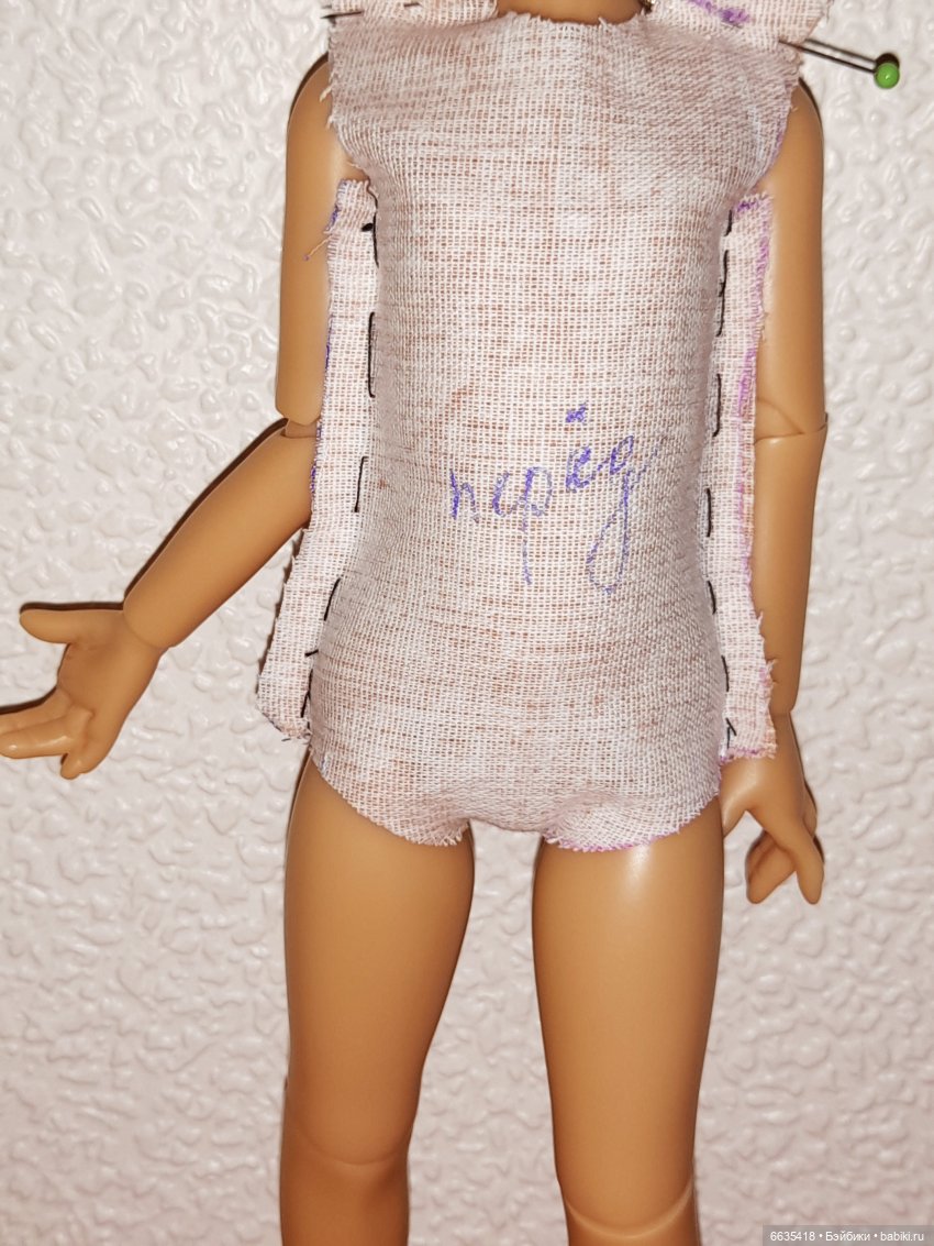 МК «Ещё один способ конструирования выкройки боди для куклы любого формата»