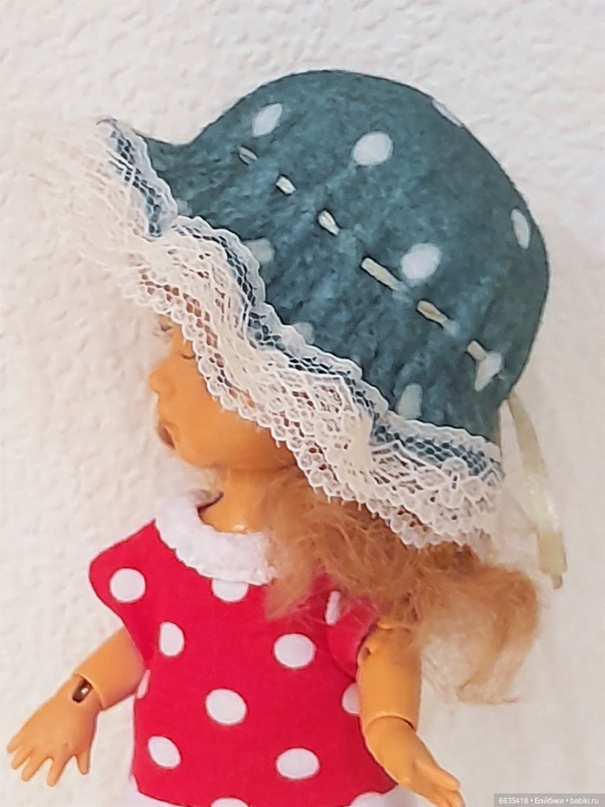 МК «Шляпка из фетра с неотрезными полями для кукол» (фото 6)