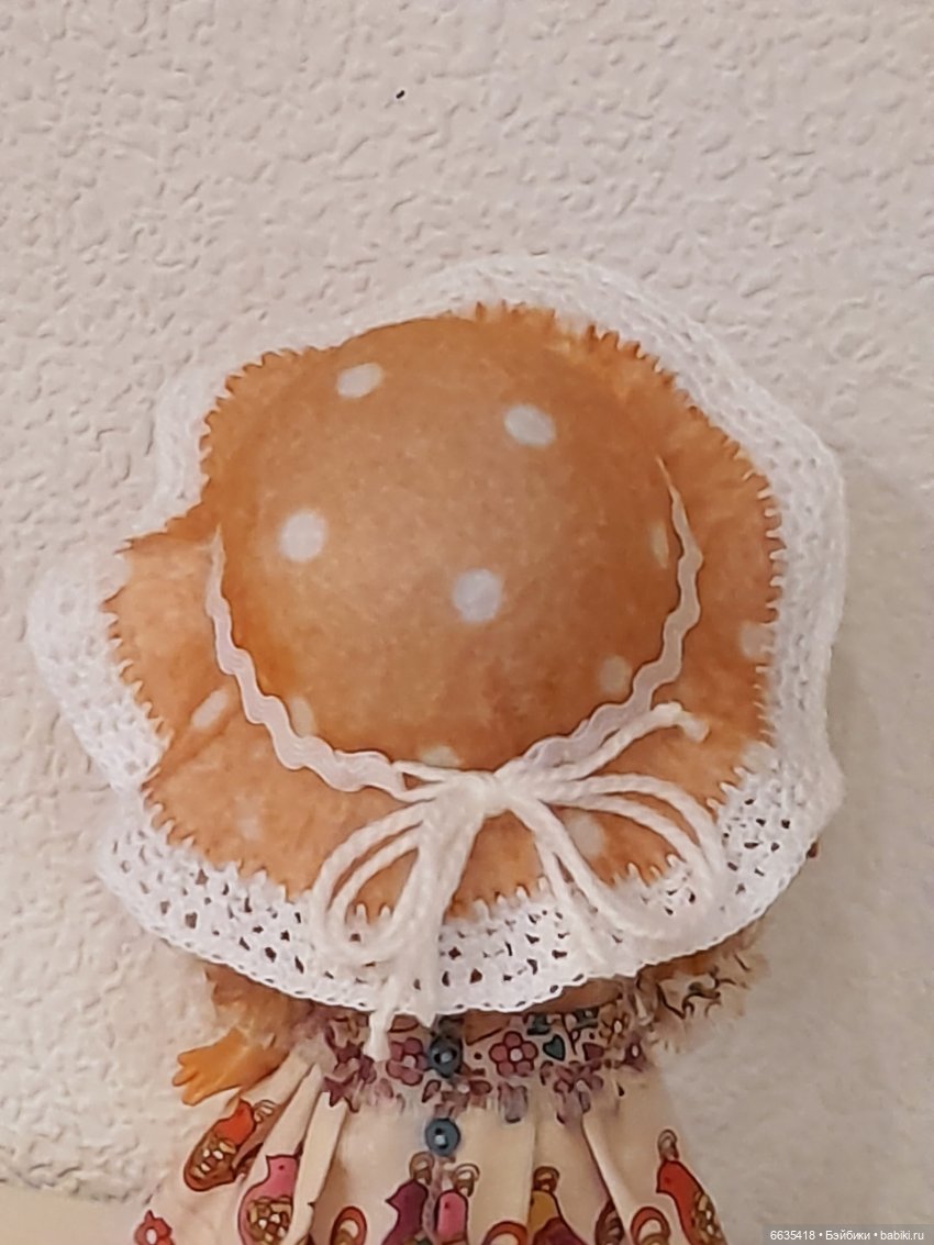 МК «Шляпка из фетра с неотрезными полями для кукол» (фото 4)