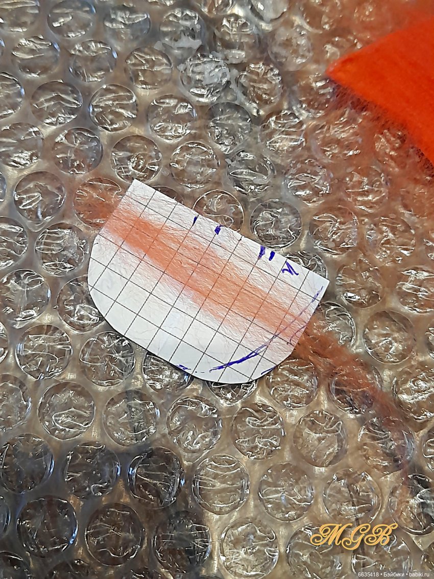 МК «Шапочка лисы для кукол, выполненная методом мокрого валяния шерсти» Часть 1 «Шапочка лисы с приваленными ушками» (фото 5)