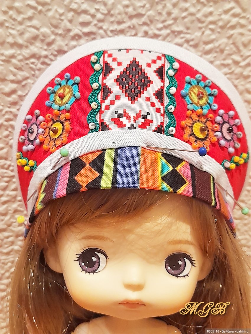 МК: Как сшить кокошник на шапочке для куклы (2 модели)
