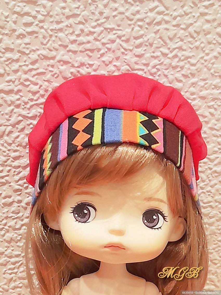 МК: Как сшить кокошник на шапочке для куклы (2 модели) (фото 5)