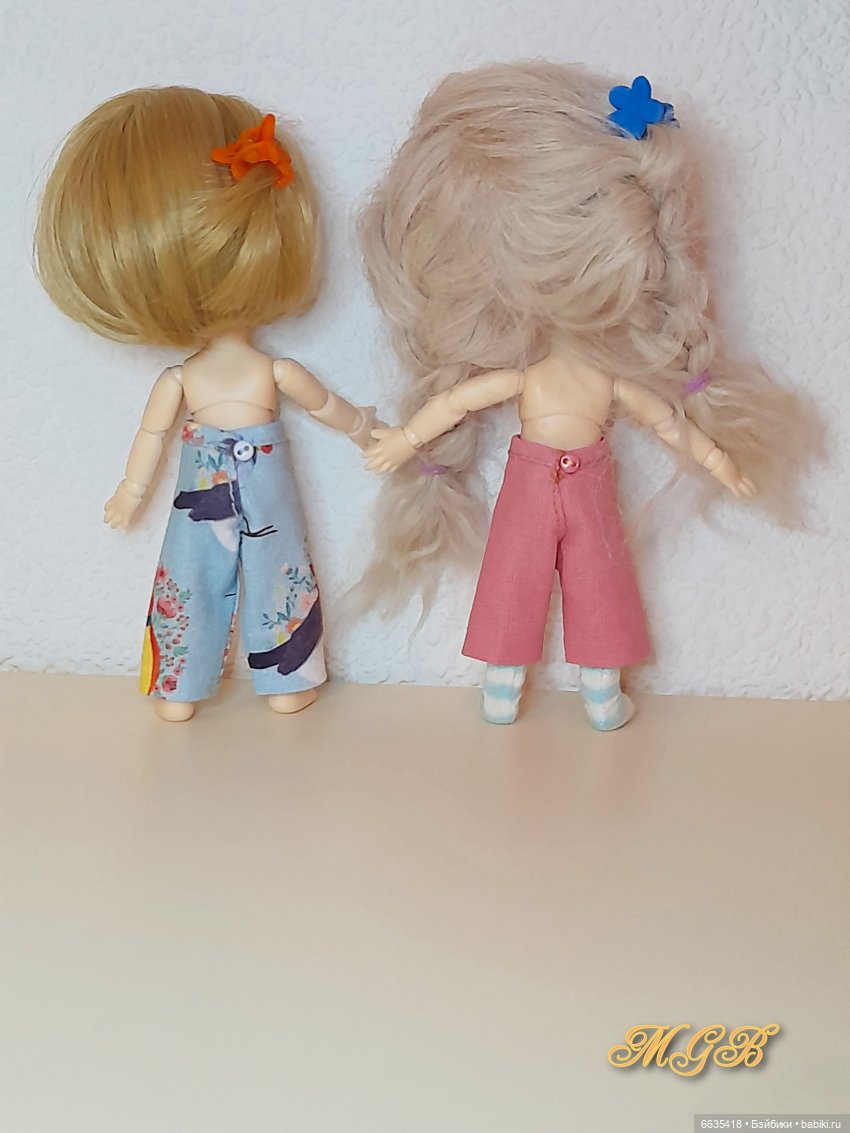 МК «Шьём брючки с притачным поясом для кукол Obitsu 11»