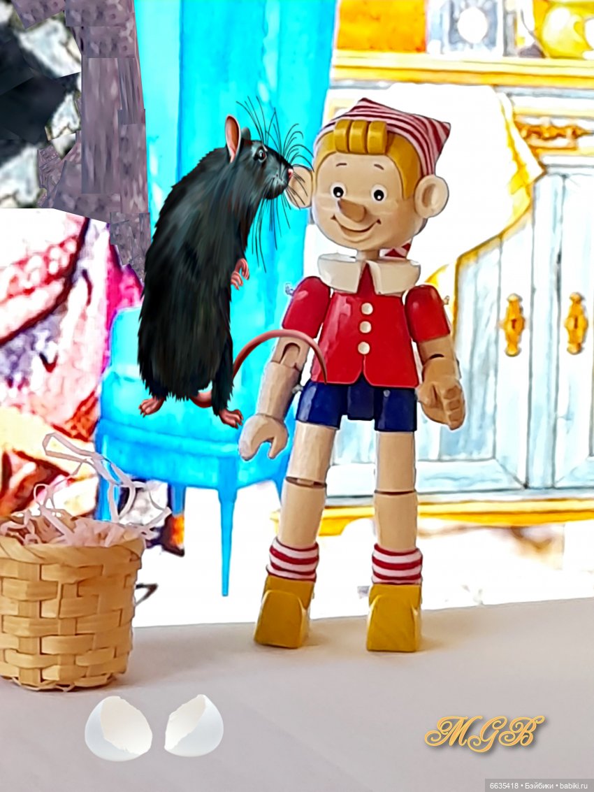 «Приключения Буратино». Глава 3 – «Буратино едва не погибает по собственному легкомыслию. Папа Карло покупает ему азбуку»