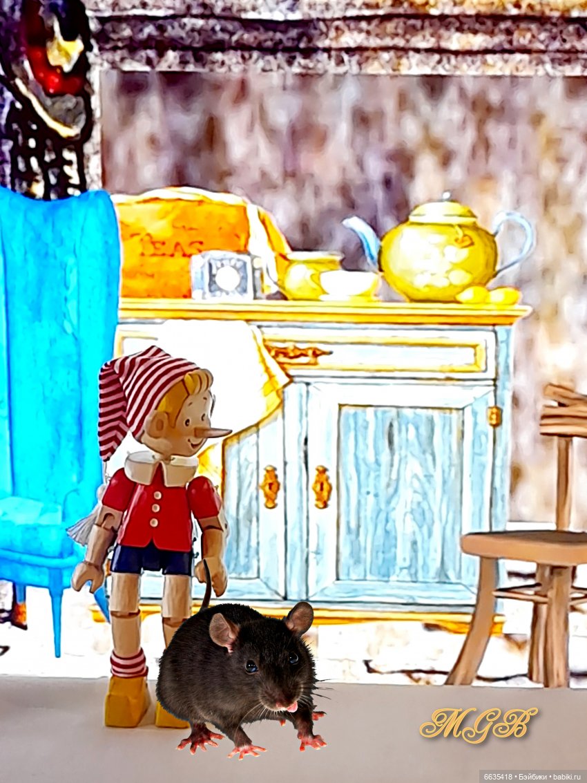 «Приключения Буратино». Глава 3 – «Буратино едва не погибает по собственному легкомыслию. Папа Карло покупает ему азбуку»