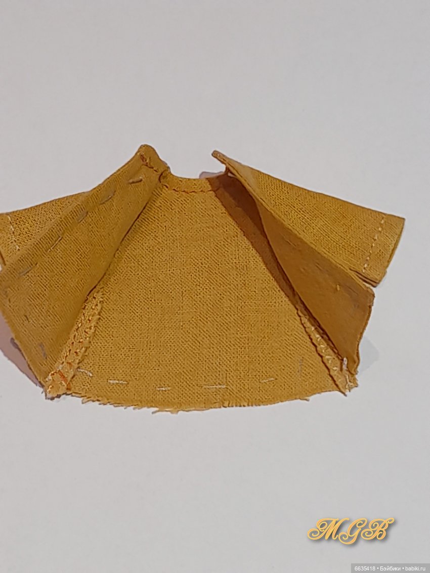 МК «Шьём платьице с подкладкой и цельнокроеным рукавом для кукол Баболи ростом 13 см» (фото 10)