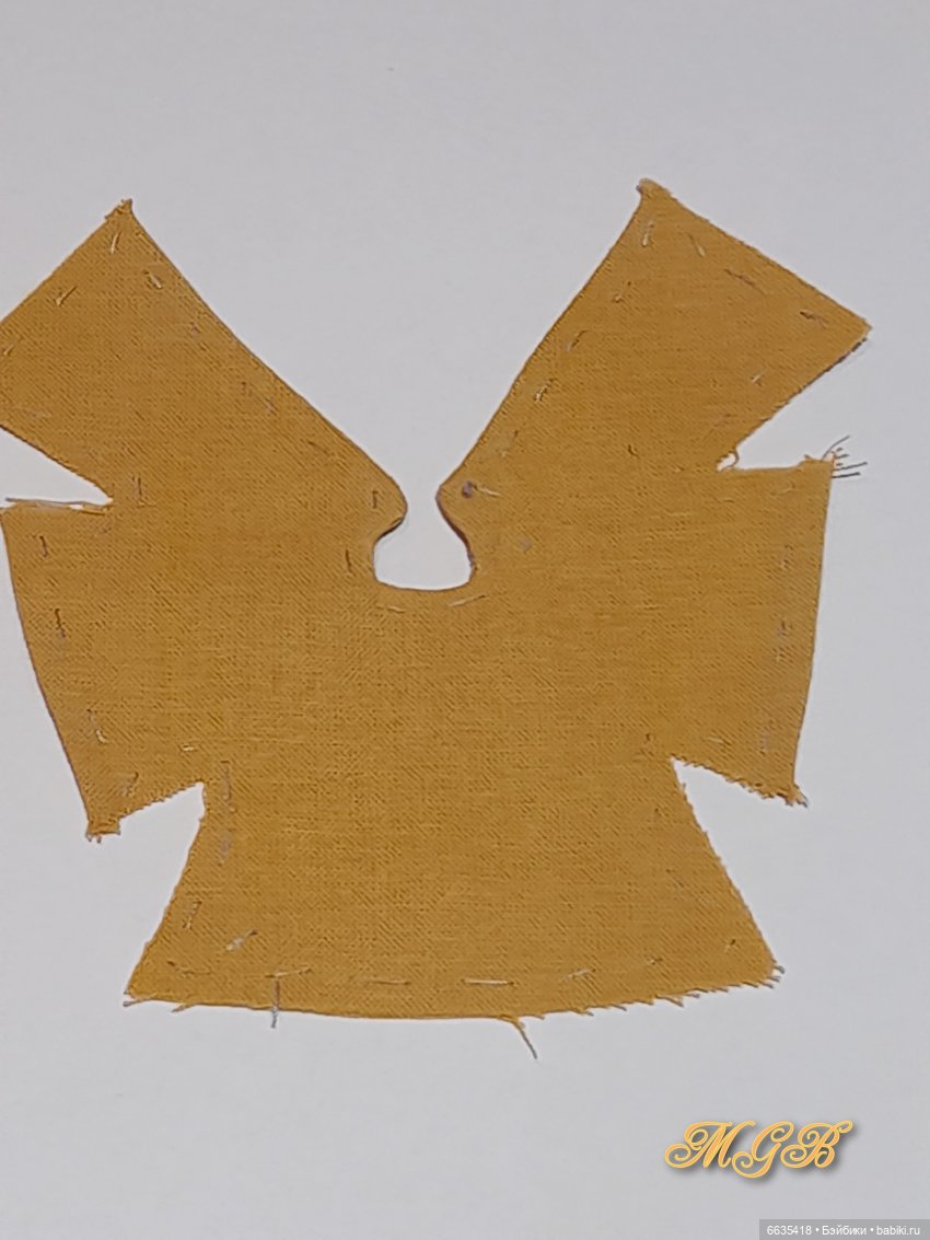 МК «Шьём платьице с подкладкой и цельнокроеным рукавом для кукол Баболи ростом 13 см» (фото 7)