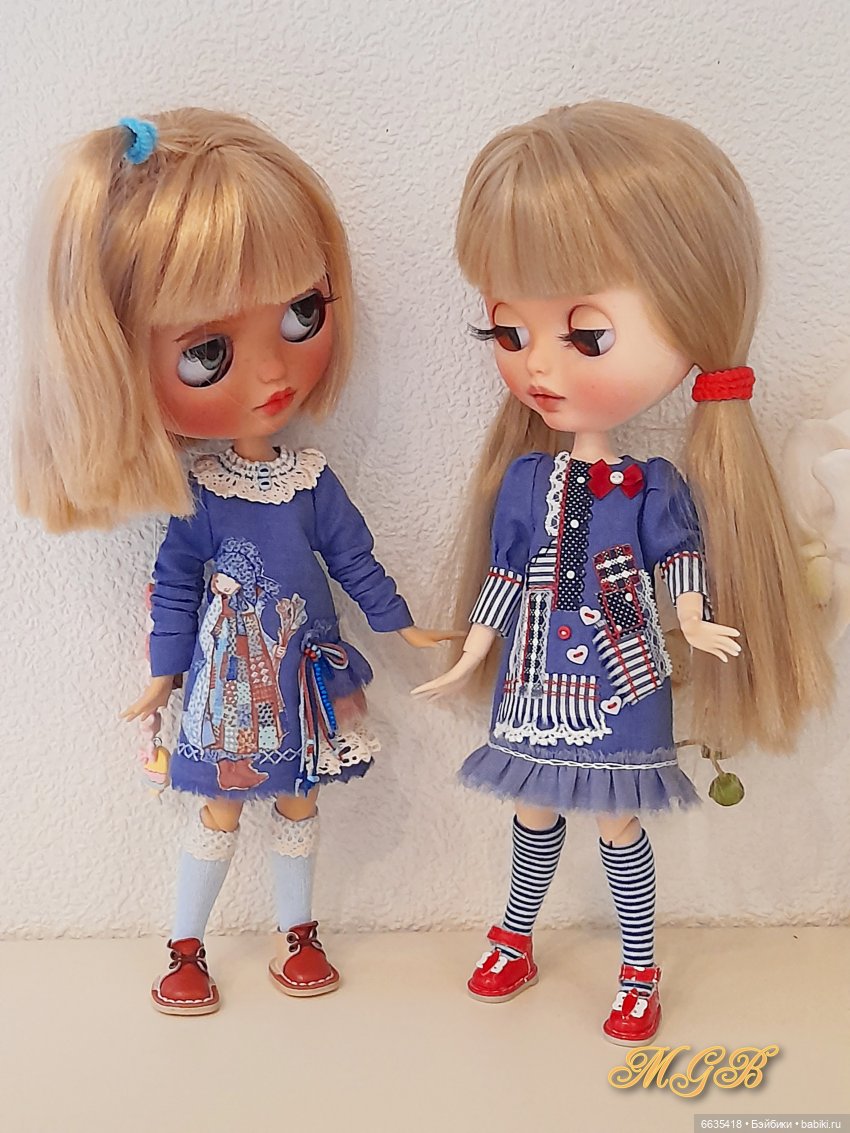 Платьица синего цвета — Одежда и обувь для кукол своими руками: фото