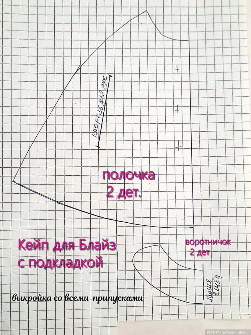 МК «Кейп с подкладкой для кукол Блайз» (фото 4)