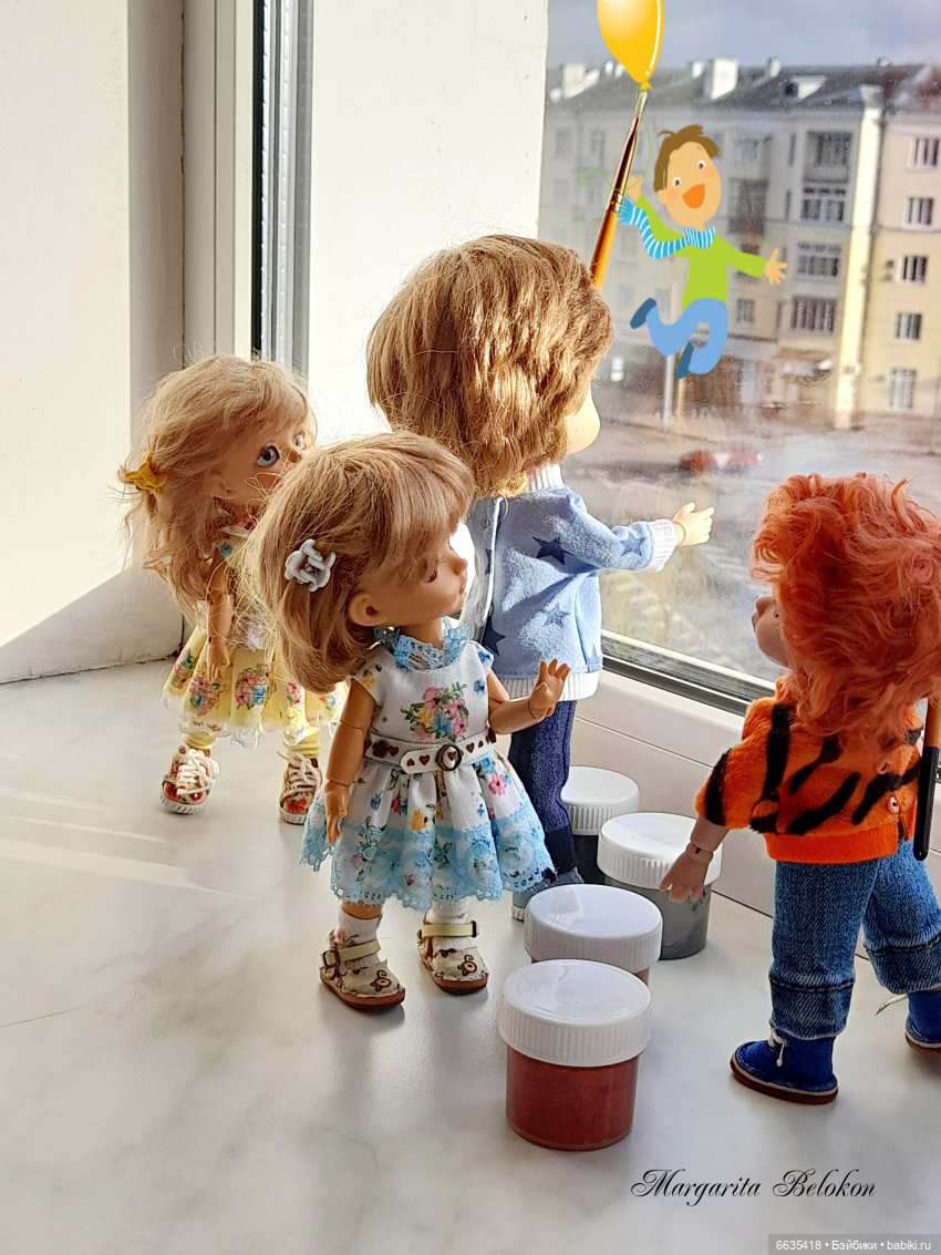 Я рисую на окне — Куклы Xiaomi Monst (Сяоми) и Pipitom: шарнирные