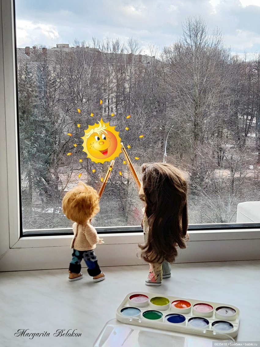 Я рисую на окне — Куклы Xiaomi Monst (Сяоми) и Pipitom: шарнирные