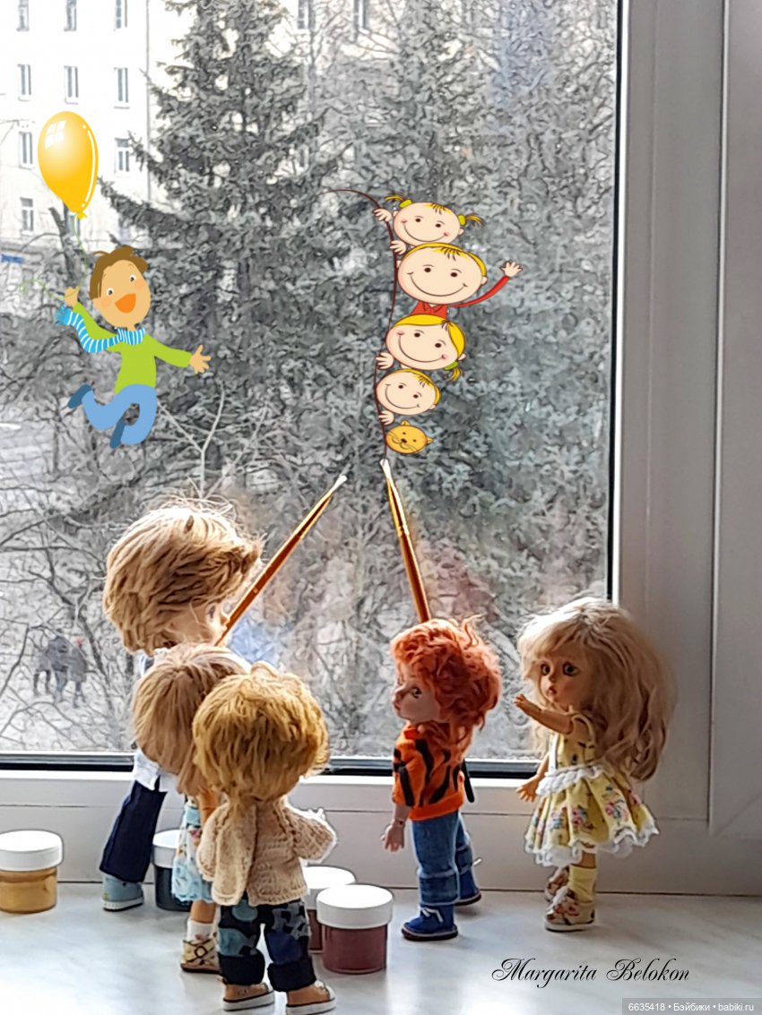 Я рисую на окне — Куклы Xiaomi Monst (Сяоми) и Pipitom: шарнирные