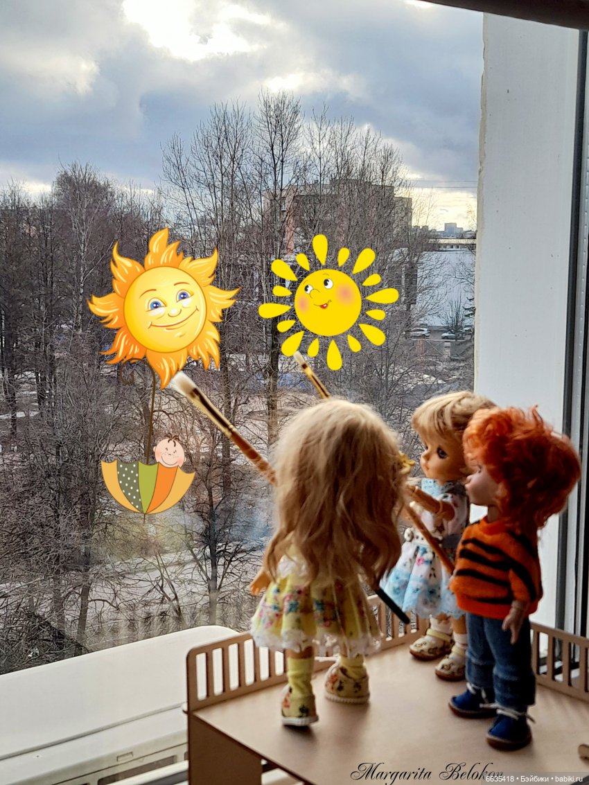 Я рисую на окне — Куклы Xiaomi Monst (Сяоми) и Pipitom: шарнирные