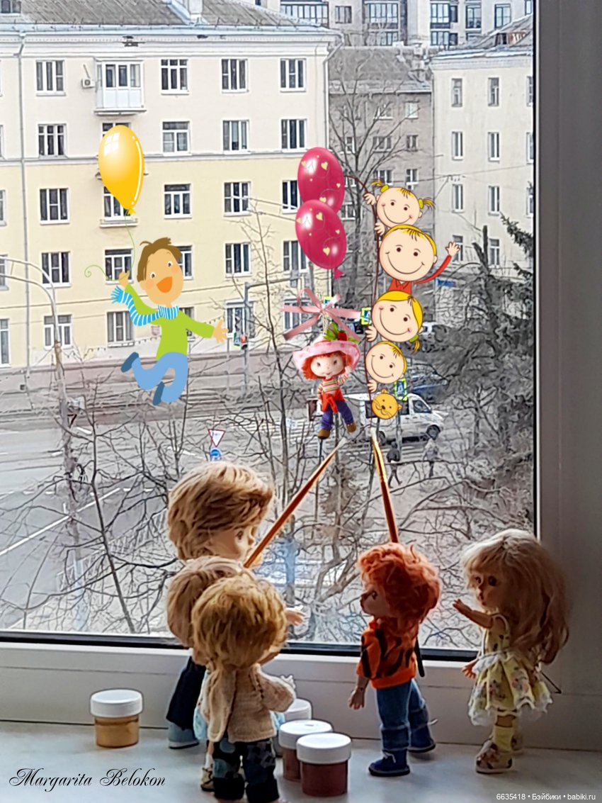 Я рисую на окне — Куклы Xiaomi Monst (Сяоми) и Pipitom: шарнирные