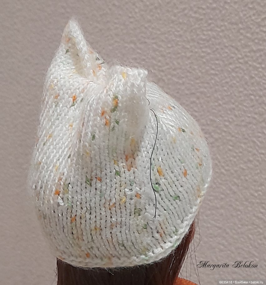 МК «Вяжем шапочку с объёмными ушками для куклы»