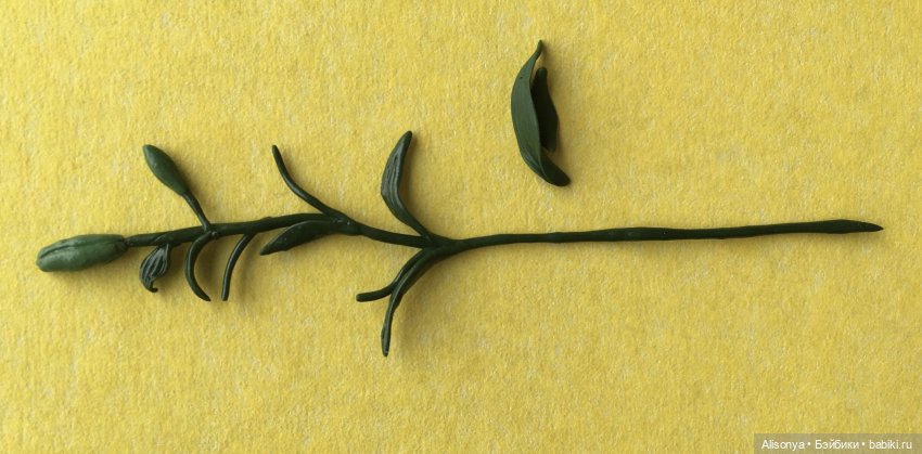 МК Ветка лилии из полимерной глины. Миссис Бэйбики 2020 (фото 10)