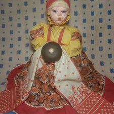 Кукла баба на чайник самовар СССР