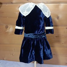 Платье бархат из шёлка на антикварную или винтажную куклу