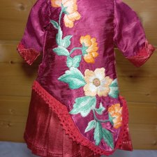 Платье шёлк на винтажную или антикварную куклу