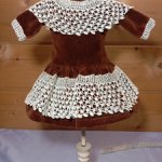 Платье бархат на антикварную куклу ростом 35 см