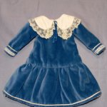 Платье бархат на антикварную куклу ростом 45 см