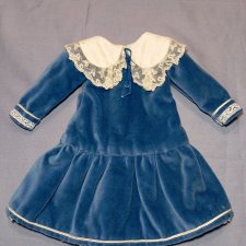 Платье бархат на антикварную куклу ростом 45 см