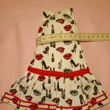 Платье летнее на куклу БЖД в стиле "Париж"