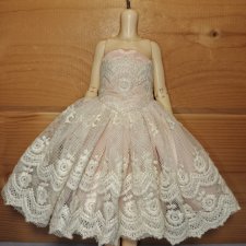 Платье на куклу БЖД 1:6 Fashion шнуровка