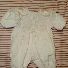 Боди белый вельвет, на реборна  или старенькую куклу , пупса 50-55 см