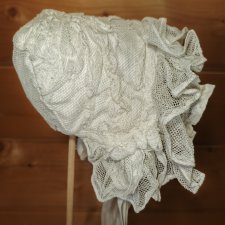 Чепчик боннет на антикварную или винтажную куклу рост 65 см