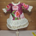 Платье шёлк на антикварную или винтажную куклу рост 35-40 см