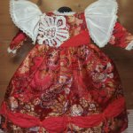 Платье шёлк на антикварную или винтажную куклу рост 40 см